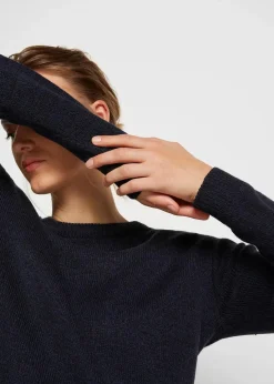 Strick-Pullover mit Rundhals-Ausschnitt in Melange