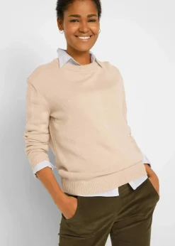 Strick-Pullover mit Rundhals-Ausschnitt