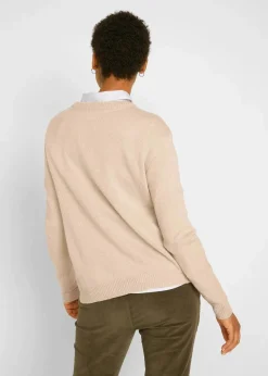 Strick-Pullover mit Rundhals-Ausschnitt