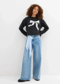 Strickpullover mit Schleife