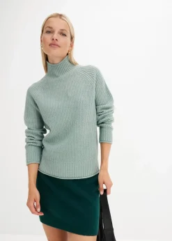 Strickpullover mit Stehkragen