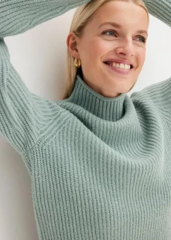 Strickpullover mit Stehkragen
