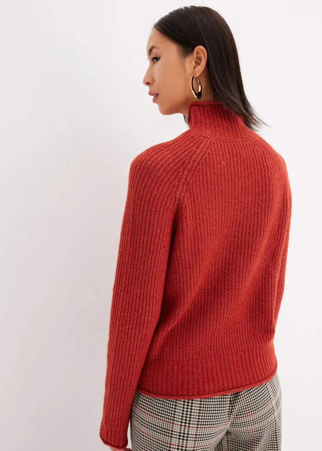 Strickpullover mit Stehkragen