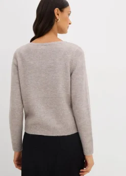 Strickpullover mit U-Boot-Ausschnitt