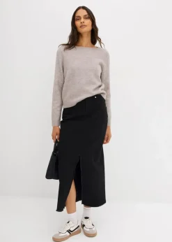 Strickpullover mit U-Boot-Ausschnitt