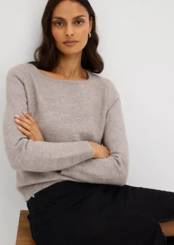 Strickpullover mit U-Boot-Ausschnitt