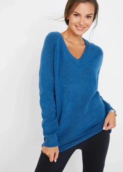 Strickpullover mit V-Ausschnitt, Oversized Fit