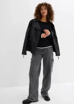 Strickshirt mit Kontrastsaum