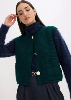 Strickweste mit dekorativen Knöpfen