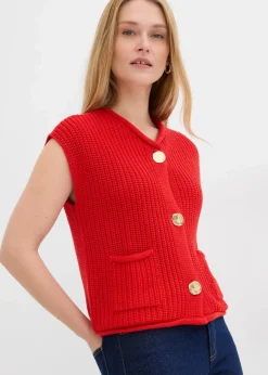 Strick-Weste mit Taschen