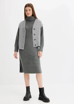 Strickweste mit Zopfmuster