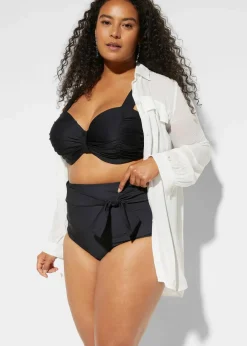 Strong Highwaist Shape-Bikinihose mit Bindeband