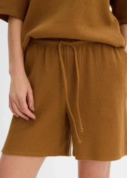 Strukturshorts aus reiner Baumwolle