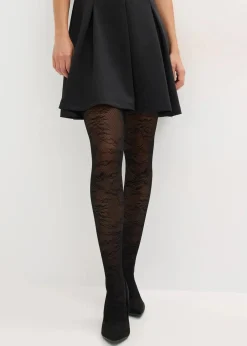Strumpfhose mit floralem Netzmuster