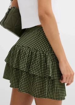 Stufenrock aus strukturiertem Crêpe