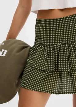 Stufenrock aus strukturiertem Crêpe