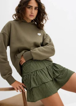 Stufenrock aus strukturiertem Crêpe