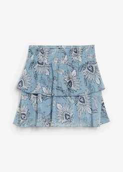 Stufenrock aus strukturiertem Chiffon