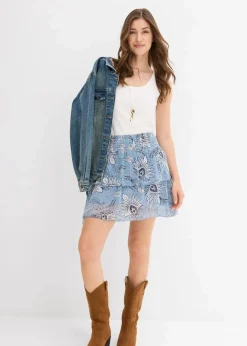 Stufenrock aus strukturiertem Chiffon