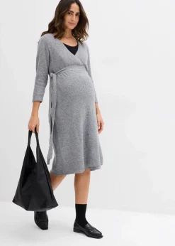 Superweiches Umstands- und Stillstrickkleid mit 3/4 Ärmeln