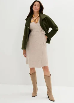 Superweiches Umstands- und Stillstrickkleid mit 3/4 Ärmeln