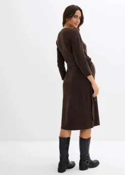Superweiches Umstands- und Stillstrickkleid mit 3/4 Ärmeln