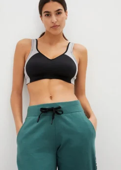 Sweathose mit Bündchen und Statement-Druck