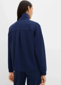 Sweatjacke aus leicht glänzendem Viskose-Mix