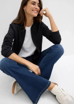 Sweatjacke aus Scuba mit Reißverschluss