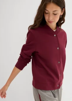 Sweatjacke mit Knopfleiste