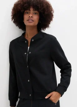 Sweatjacke mit Knopfleiste