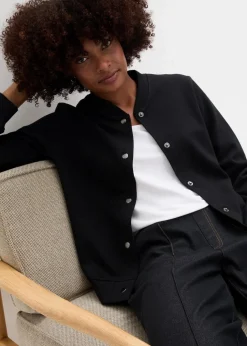 Sweatjacke mit Knopfleiste