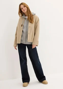 Sweatjacke mit Strickkapuze und Tasche