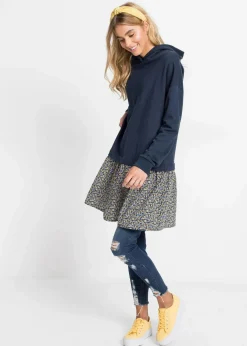 Sweatkleid in 2-in-1 Optik