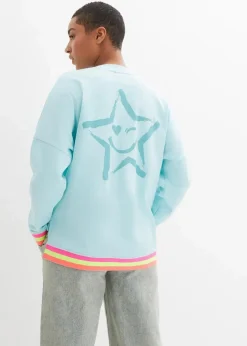 Sweatshirt mint bunten Bündchen