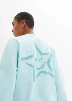 Sweatshirt mint bunten Bündchen