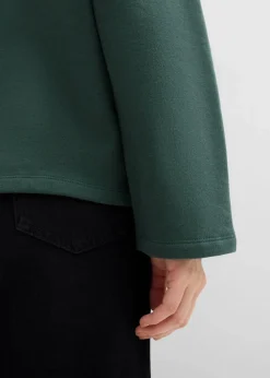 Sweatshirt mit gestricktem Polokragen aus Bio-Baumwolle