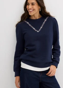 Sweatshirt mit Stickerei aus Baumwoll-Mix