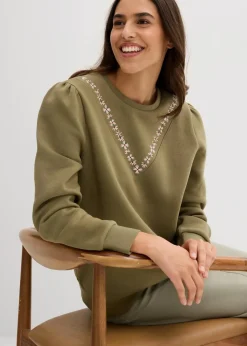 Sweatshirt mit Stickerei aus Baumwoll-Mix