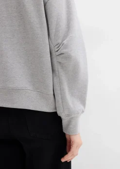 Sweatshirt mit weitem Ripp-Kragen aus Bio-Baumwolle