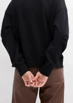 Sweatshirt mit weitem Ripp-Kragen aus Bio-Baumwolle