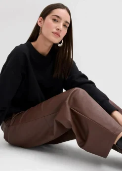 Sweatshirt mit weitem Ripp-Kragen aus Bio-Baumwolle