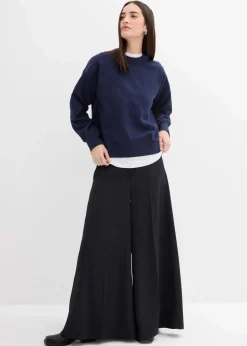Sweatshirt mit weitem Ripp-Kragen aus Bio-Baumwolle