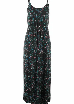 tailliertes Maxi-Kleid mit Druck