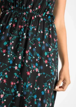 tailliertes Maxi-Kleid mit Druck