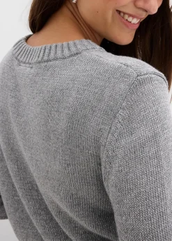 2-teiliges Umstandsset aus Pullover und Rock aus Baumwolle mit Glanzgarn