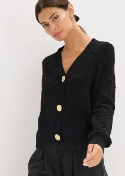 Texturierte Strickjacke