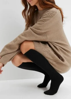 Thermo Kniestrümpfe 120den in Feinstrumpfqualität mit Innenfleece (3er Pack)