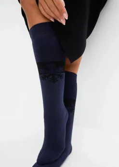 Thermo Kniestrümpfe mit weichem Innenfrottee mit Bio-Baumwolle (3er Pack)