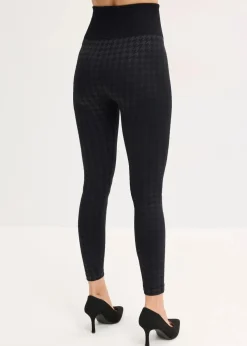 Thermo-Strumpfleggings mit weicher Innenseite und Hahnentrittmuster